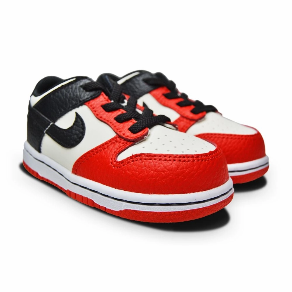 Little Kids  Nike Dunk Low "75th Anniversary Bulls" DC9562 100 Sail Black Red