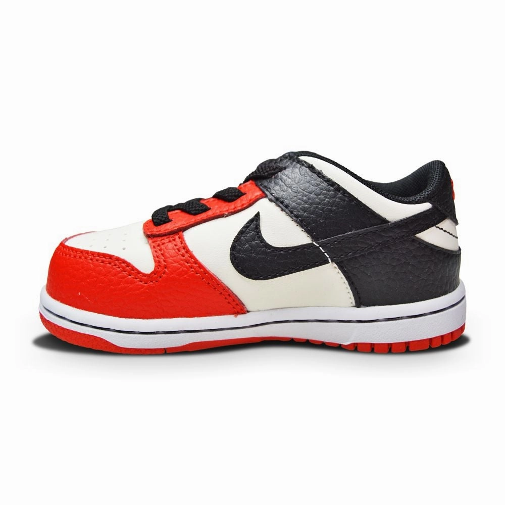 Little Kids  Nike Dunk Low "75th Anniversary Bulls" DC9562 100 Sail Black Red