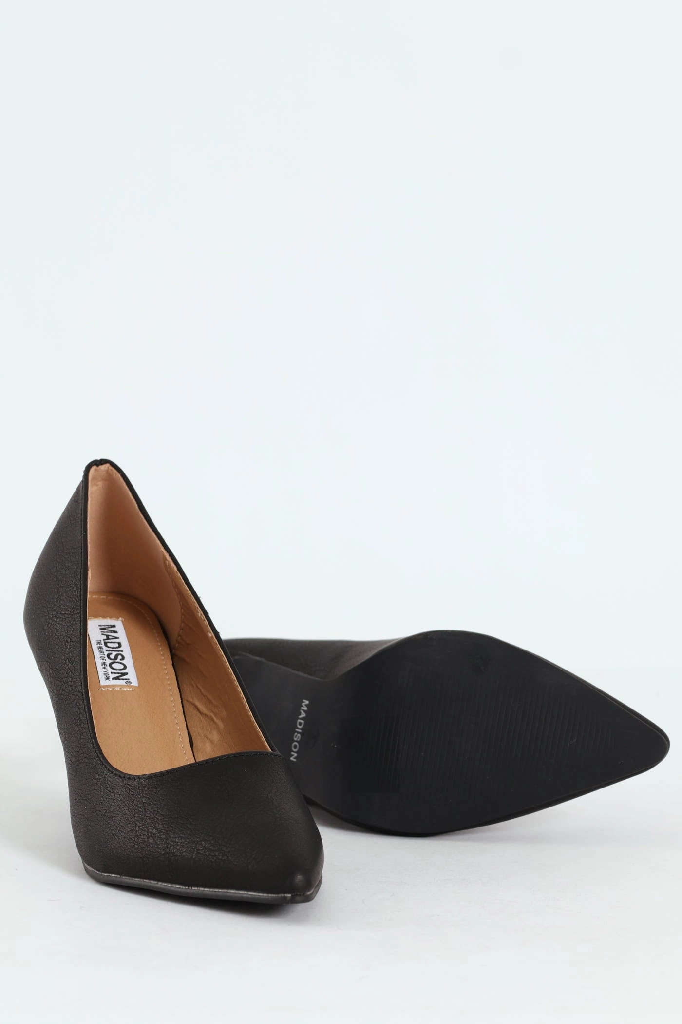 Madison Pointed Toe Stiletto Court Heel - Black
