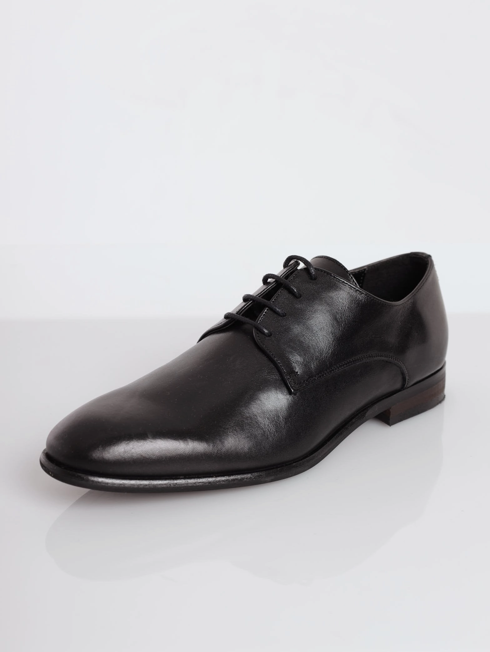 Men's Leather Lace Up Shoe - Black