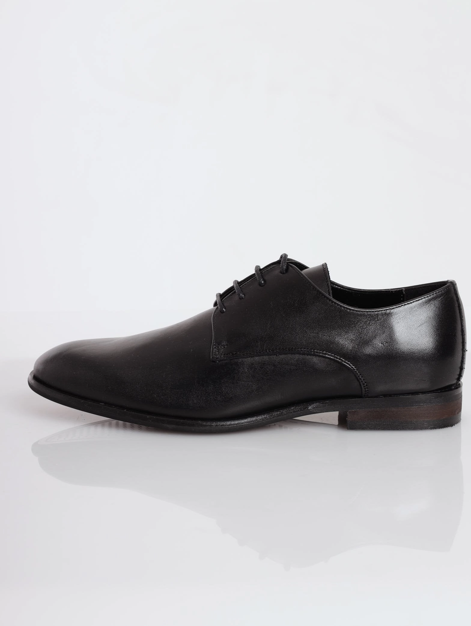 Men's Leather Lace Up Shoe - Black