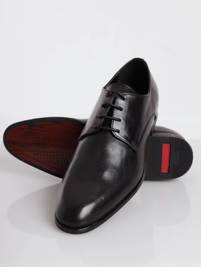 Men's Leather Lace Up Shoe - Black