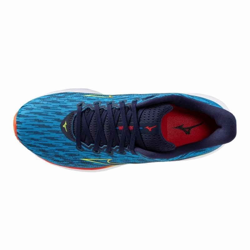 Mizuno Men's Wave Rider 28 - Blue Pace/Green Gecko