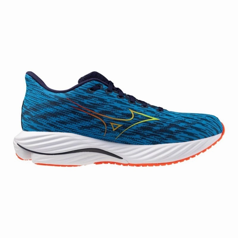 Mizuno Men's Wave Rider 28 - Blue Pace/Green Gecko