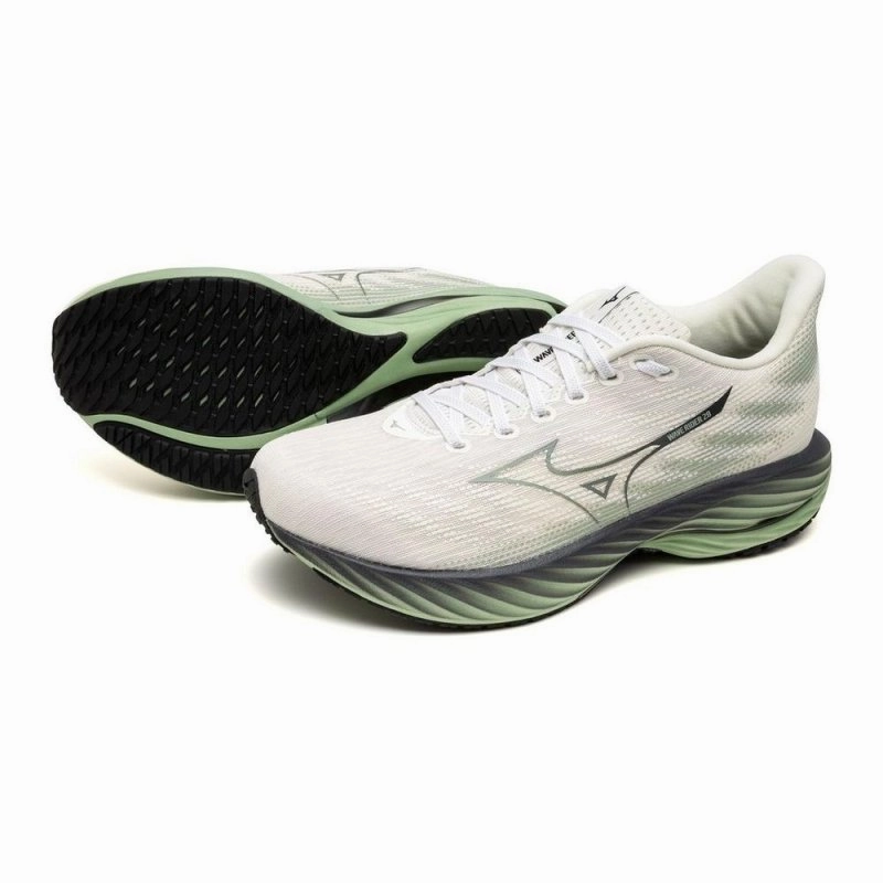 Mizuno Men's Wave Rider 28 - Snow White/Frosty Green