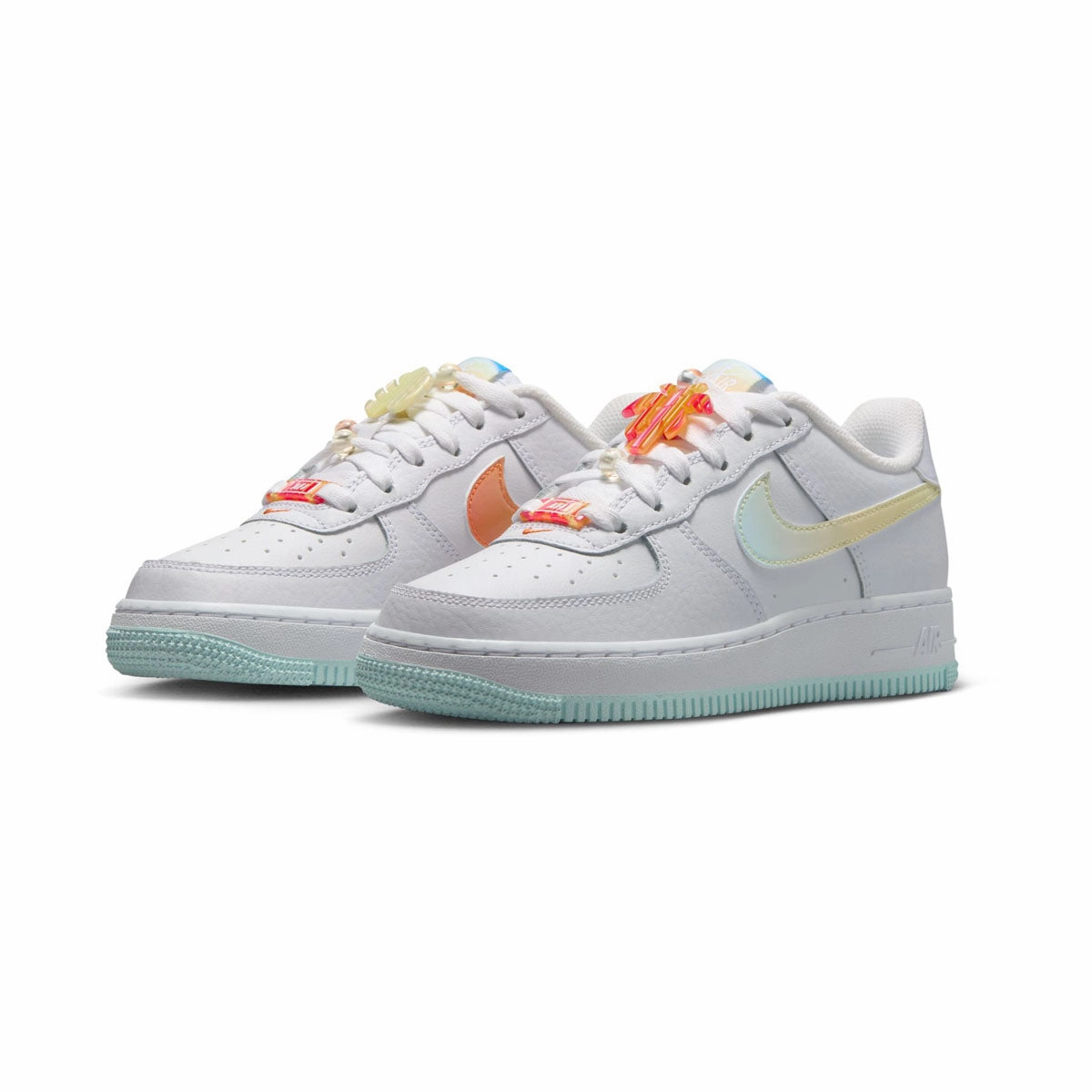 Nike Air Force 1 LV8 'White Glacier Blue Multicolor' Big Kids' Shoes