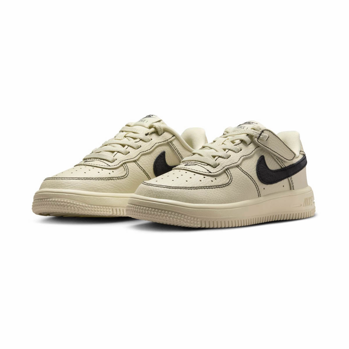 Nike Force 1 Low LV8 EasyOn 'Light Khaki & Black' Little Kids' Shoes