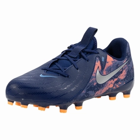 Nike Jr. Phantom GX II Erling Haaland Academy FG/MG Soccer Cleats (Blue Void/Chrome)