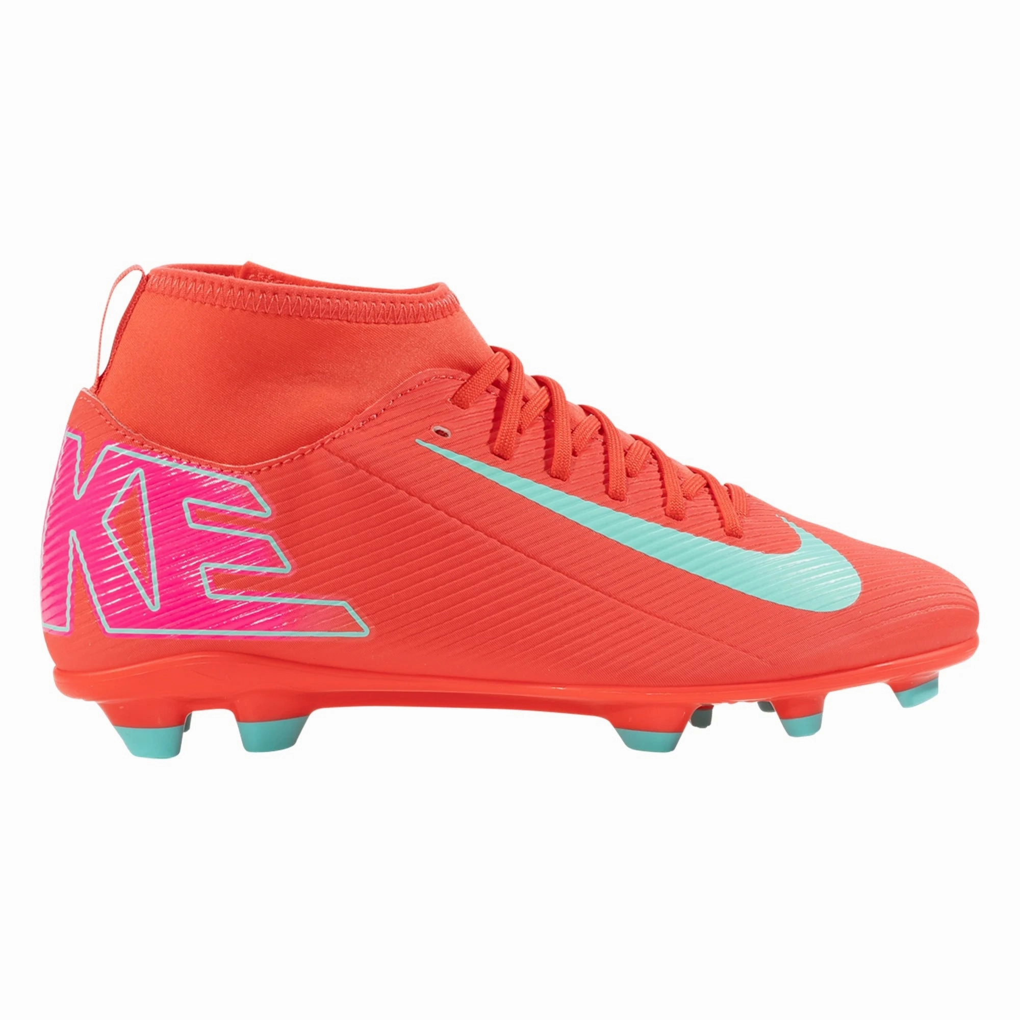 Nike Jr. Youth Superfly 10 Club FG/MG Soccer Cleats (Ember Glow/Aurora Green)
