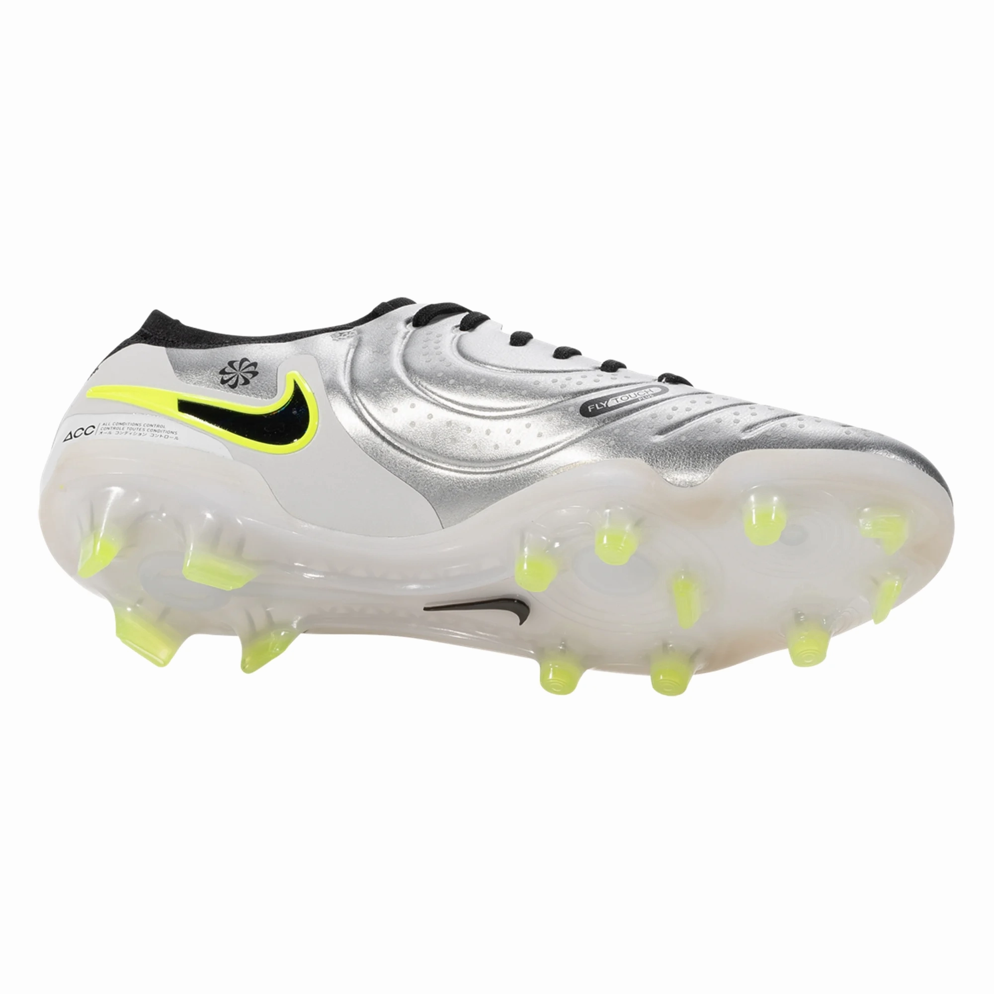 Nike Legend 10 Pro FG Soccer Cleats (Metallic Silver/Black-Volt)