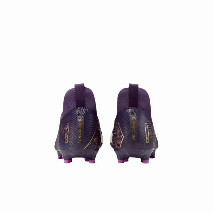 Nike Youth Jr. Zoom Superfly 10 Academy Kylian Mbappe KM FG/MG Soccer Cleats (Grand Purple/Pale Ivory)
