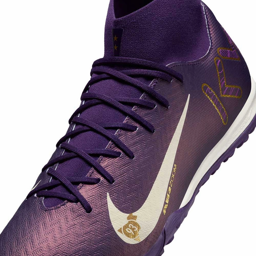 Nike Zoom Superfly 10 Academy KM Kylian Mbappe Turf TF Soccer Shoes (Grand Purple/Pale Ivory)
