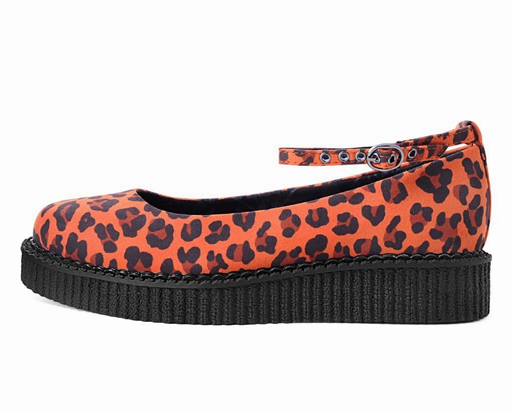 Orange Leopard Pointed Ballet Creeper
