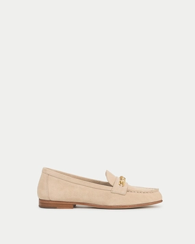 Penny Suede Chain-Link Loafer