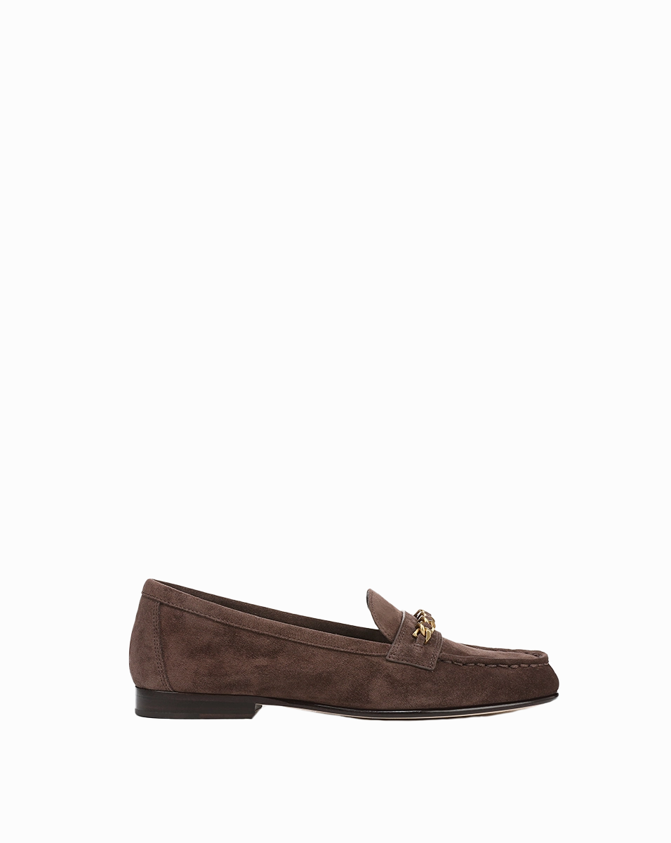 Penny Suede Chain-Link Loafer