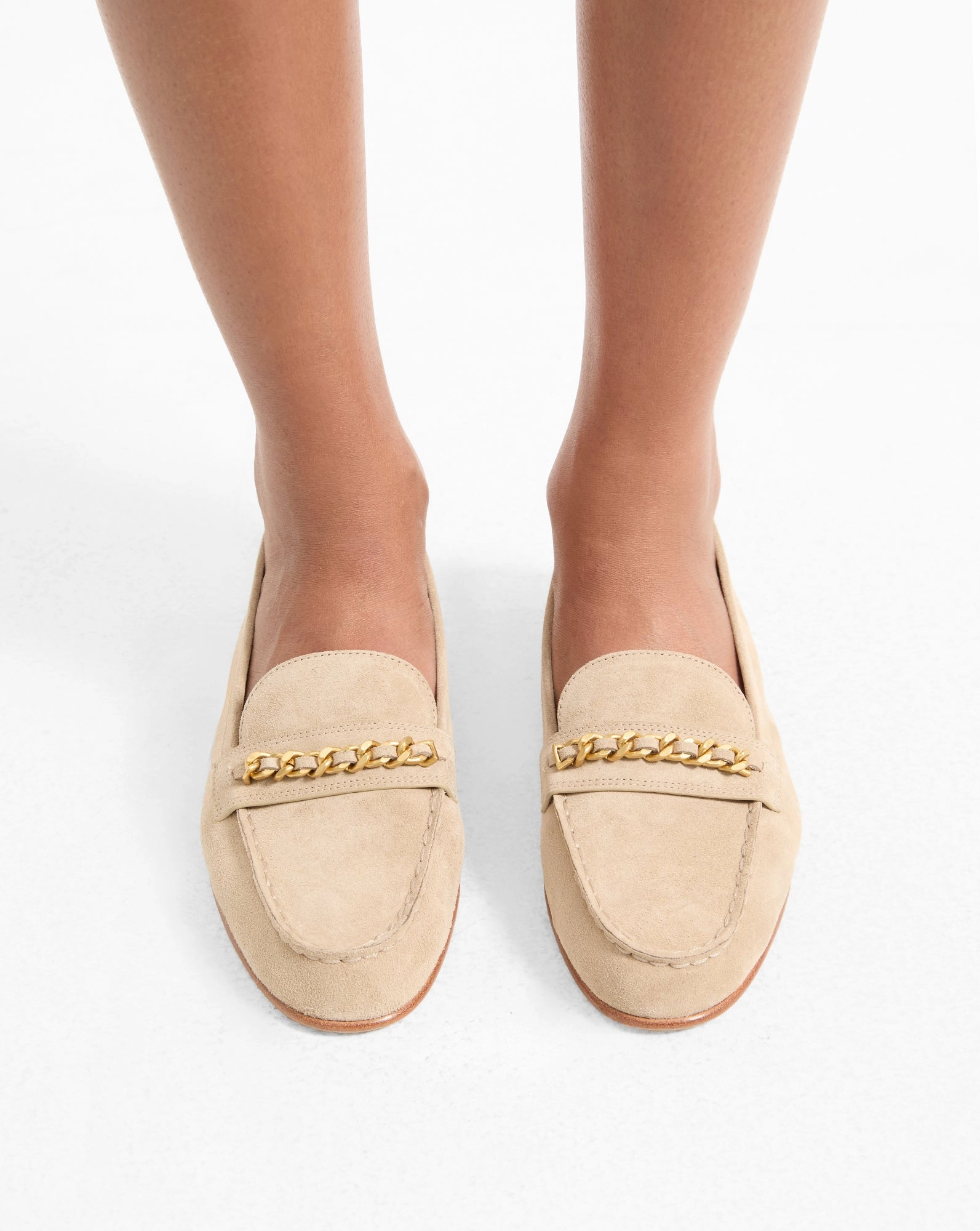 Penny Suede Chain-Link Loafer