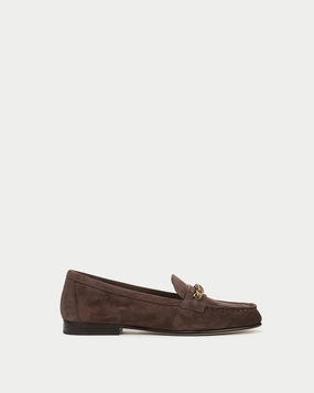 Penny Suede Chain-Link Loafer
