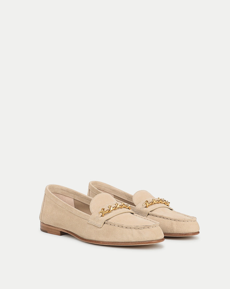 Penny Suede Chain-Link Loafer