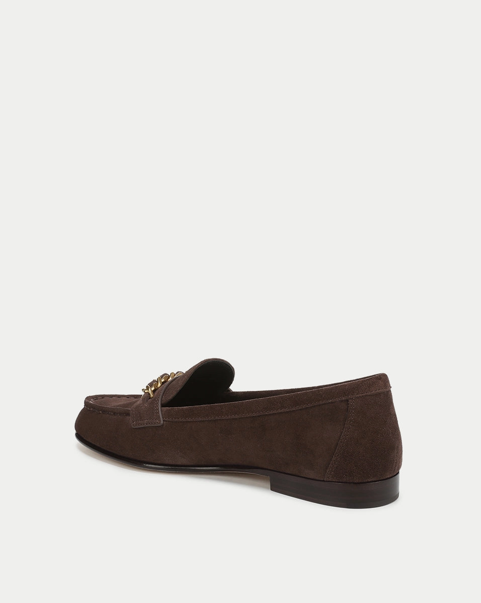 Penny Suede Chain-Link Loafer