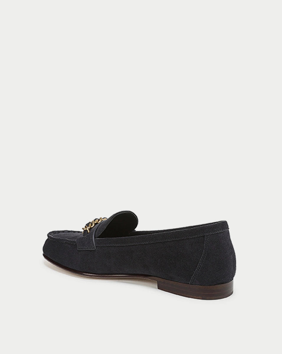 Penny Suede Chain-Link Loafer