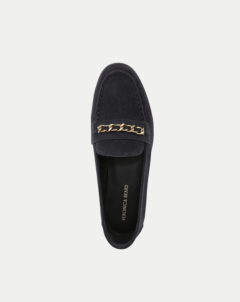 Penny Suede Chain-Link Loafer