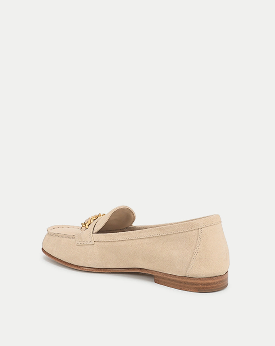 Penny Suede Chain-Link Loafer