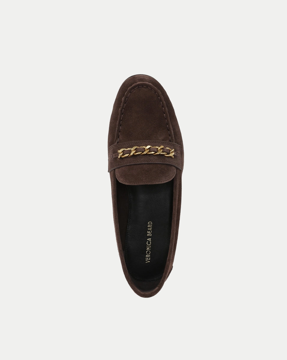 Penny Suede Chain-Link Loafer