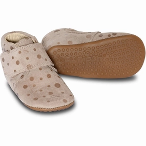 Pom Pom Indoor Shoes Velcro Sand w/ Dots