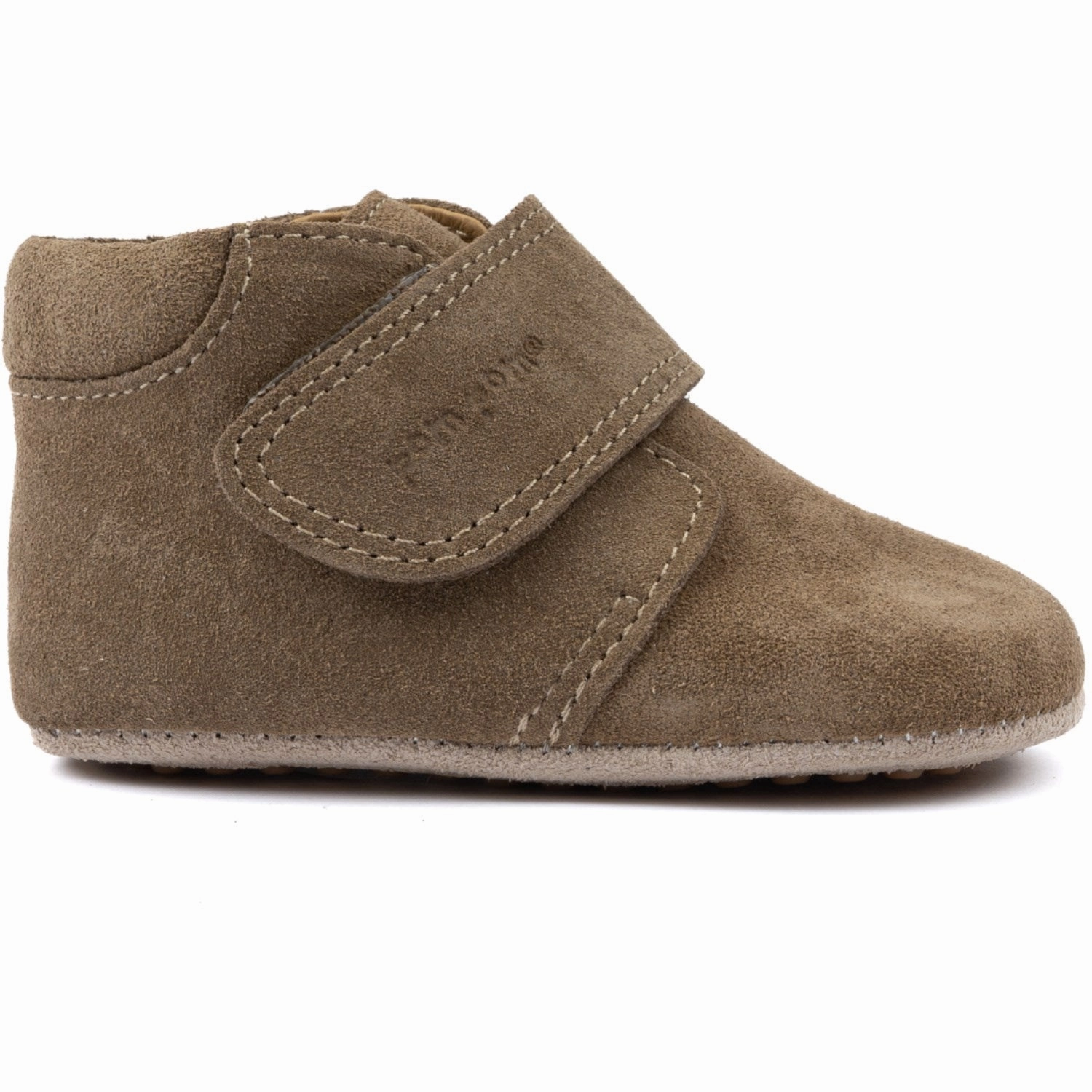 Pom Pom Khaki Suede Beginners Shoe Velcro Season