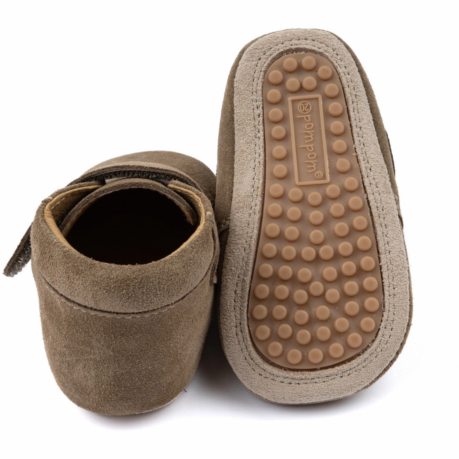 Pom Pom Khaki Suede Beginners Shoe Velcro Season
