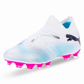 Puma Future 7 Match FG/AG Soccer Cleats (Puma White/Poison Pink)