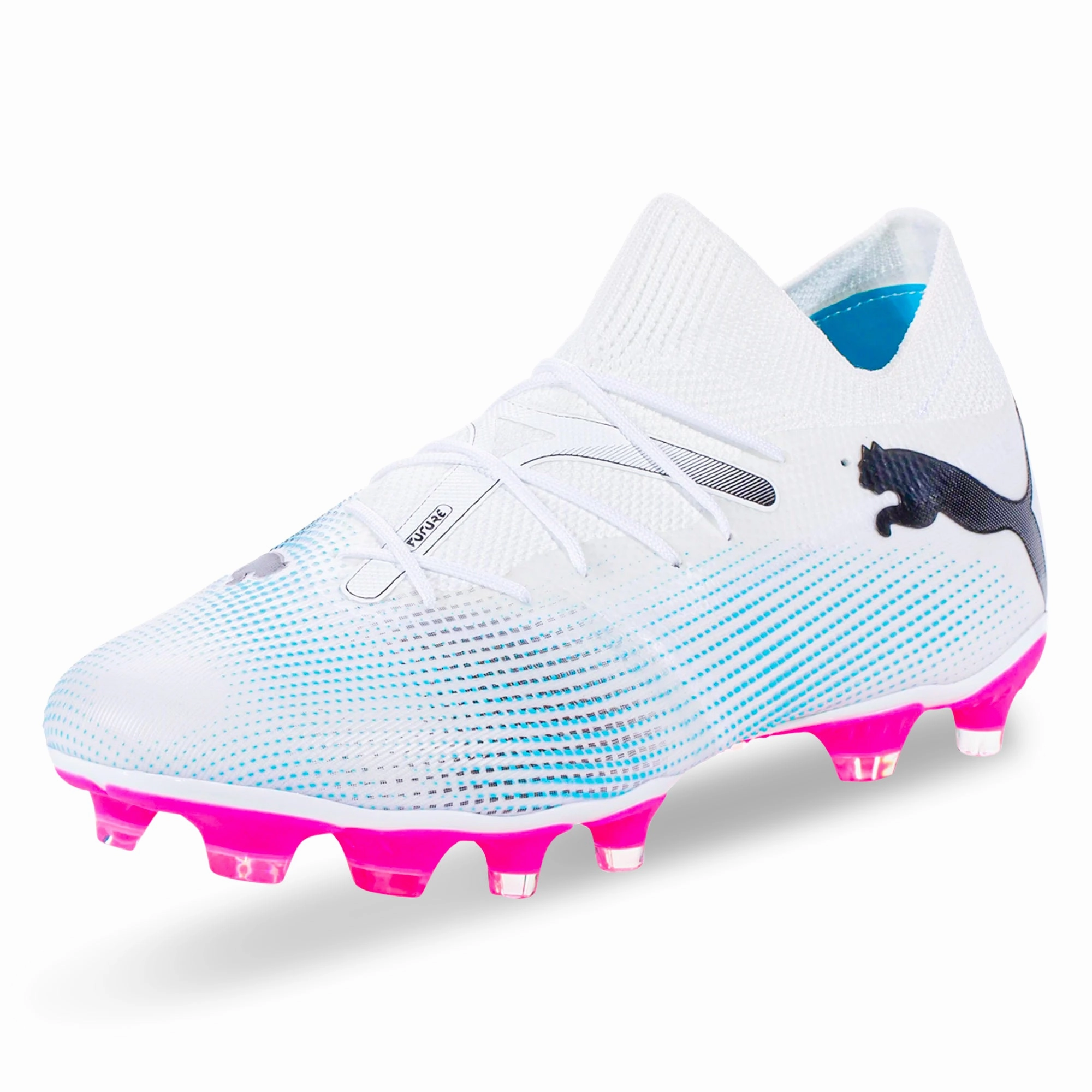 Puma Future 7 Match FG/AG Soccer Cleats (Puma White/Poison Pink)