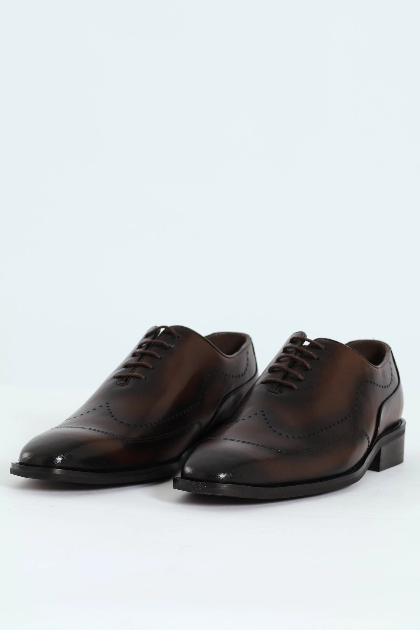 Punched Detail Oxford Shoe - Chocolate