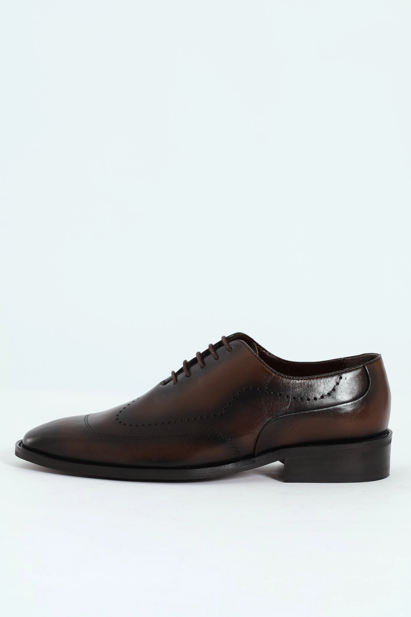 Punched Detail Oxford Shoe - Chocolate