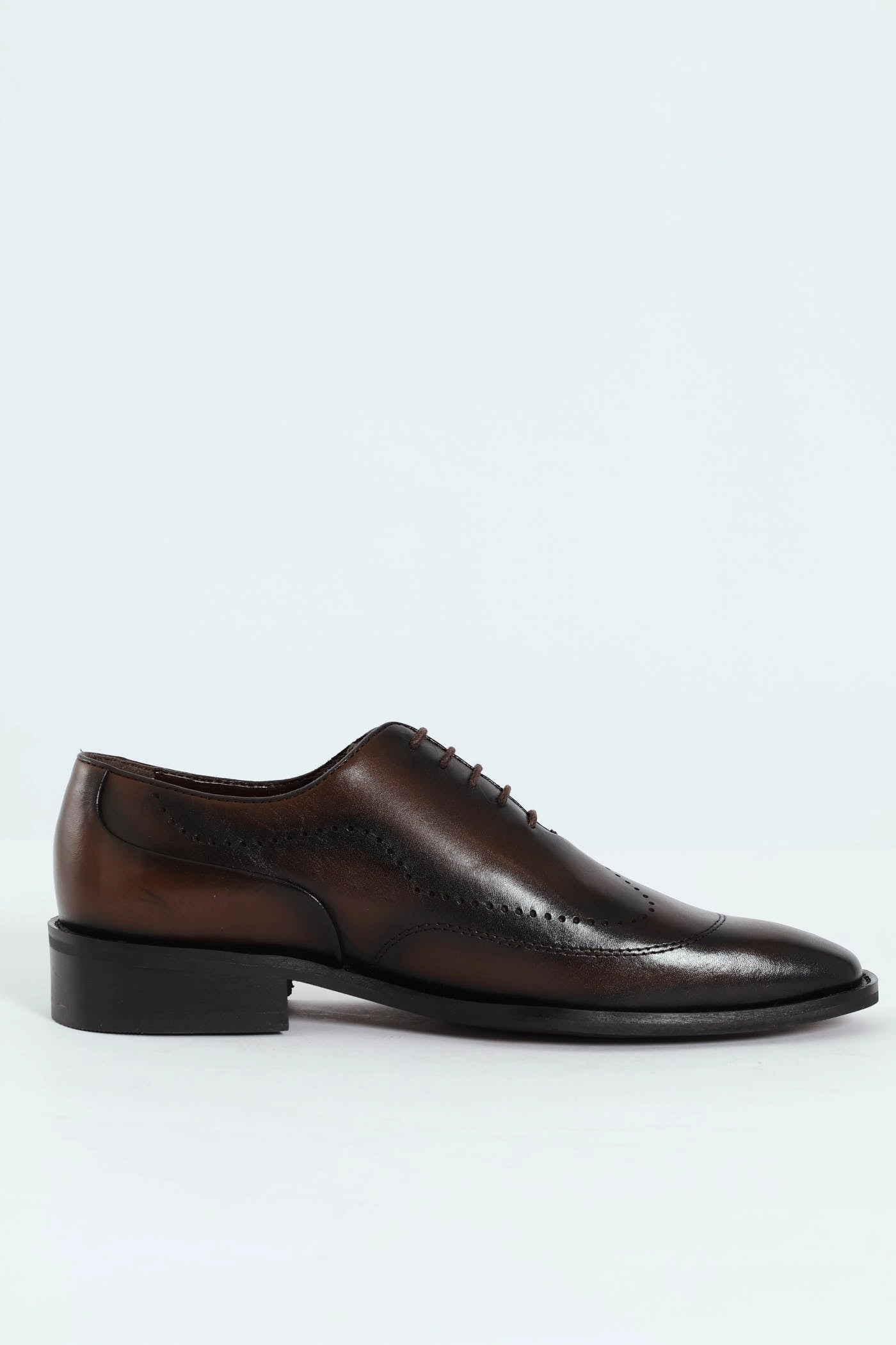 Punched Detail Oxford Shoe - Chocolate