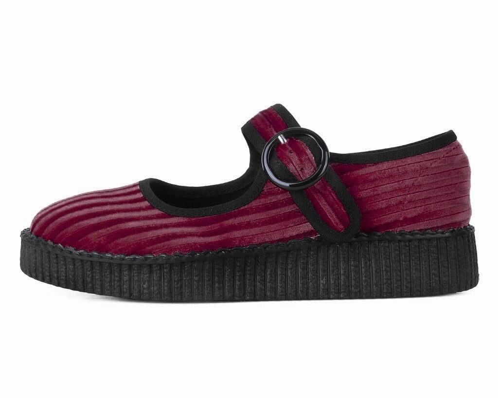 Red Corduroy Viva Low Mary Jane