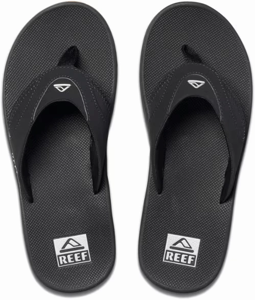 Reef Men's Fanning Flip Flops - Black/Silver