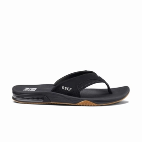 Reef Men's Fanning Flip Flops - Black/Silver