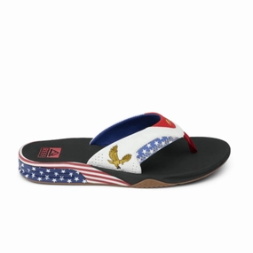 Reef Men's Fanning Flip Flops - Golden Eagle Black