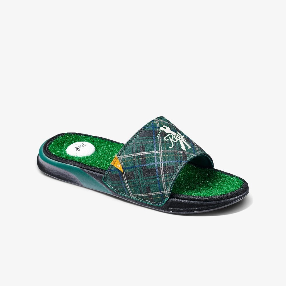 Reef Men's Mulligan Slide - Green Tartan