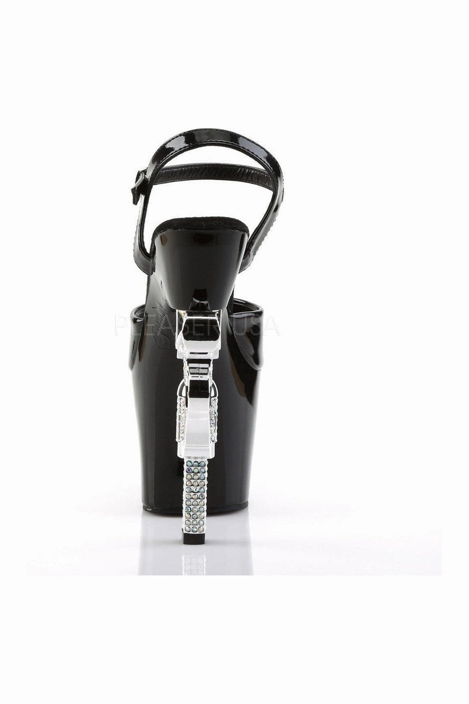 REVOLVER-709 Platform Sandal  | Black Vinyl