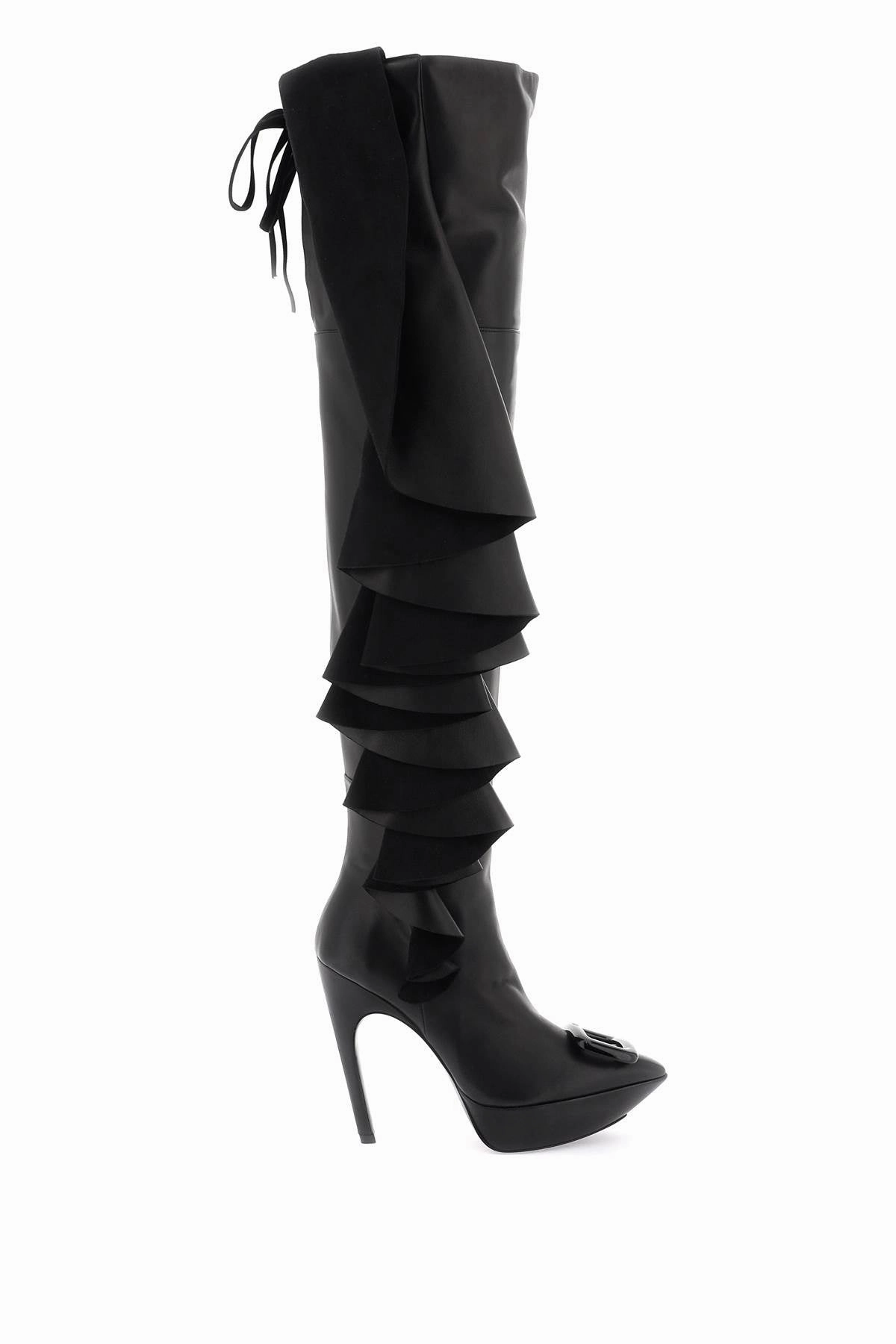 Roger vivier 'choc buckle boots with ruffles