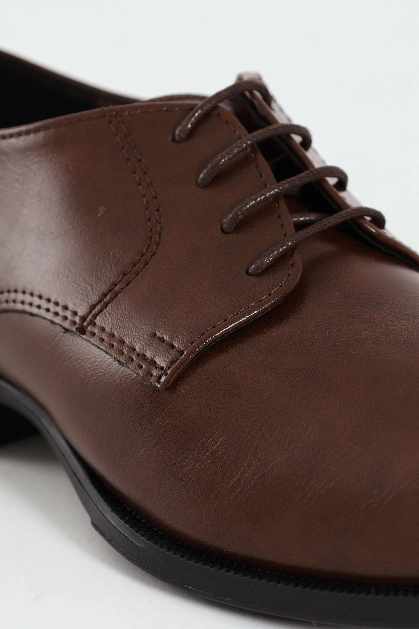 Round Toe Lace Up Formal Shoe - Chocolate