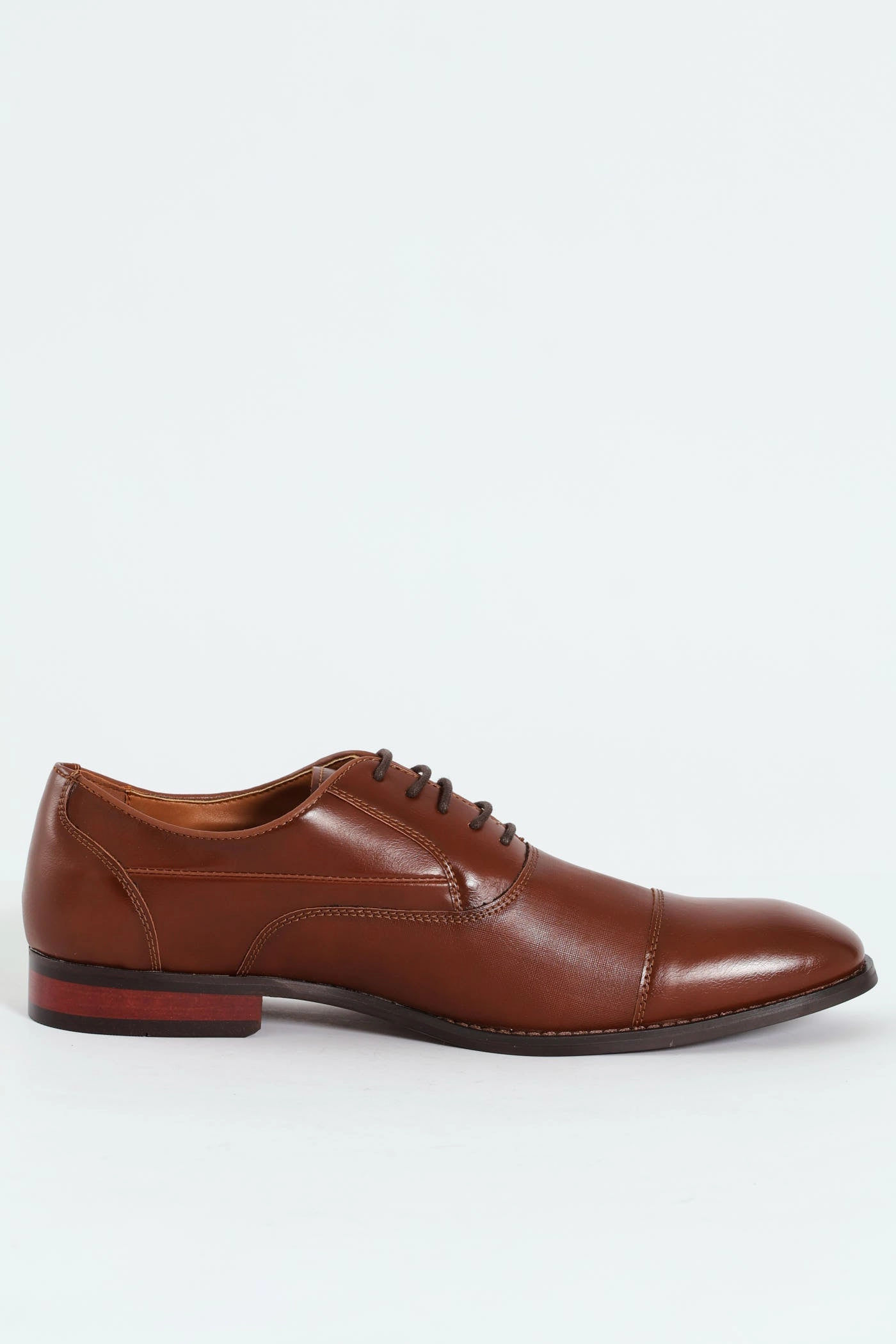 Sebastian Toe Cap Lace Up Derby Shoe - Cognac