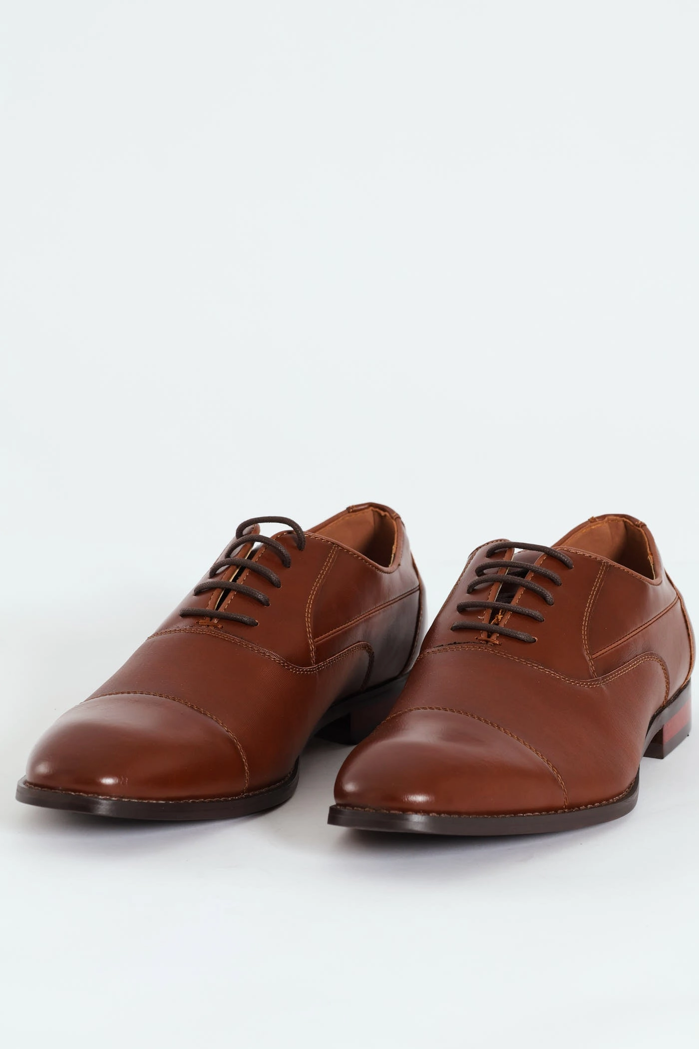 Sebastian Toe Cap Lace Up Derby Shoe - Cognac