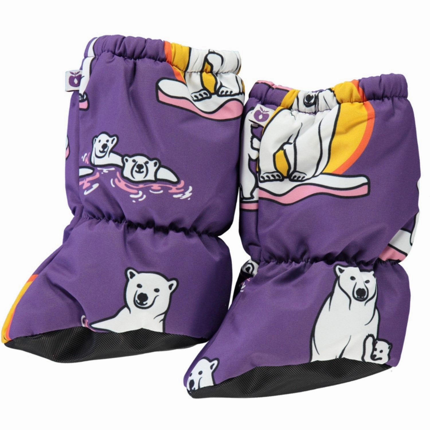 Smfolk Purple Heart Cover Booties With Polar Bears