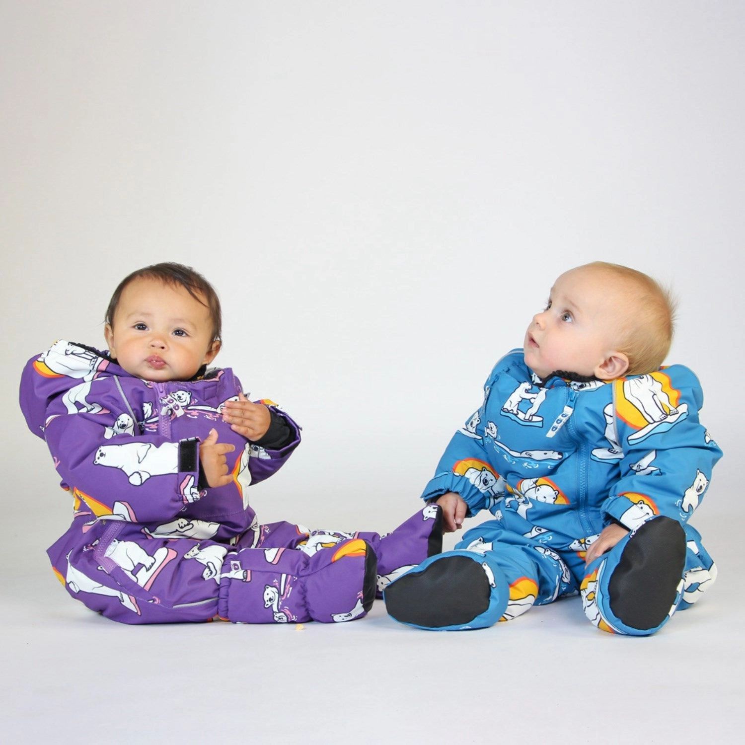 Smfolk Purple Heart Cover Booties With Polar Bears