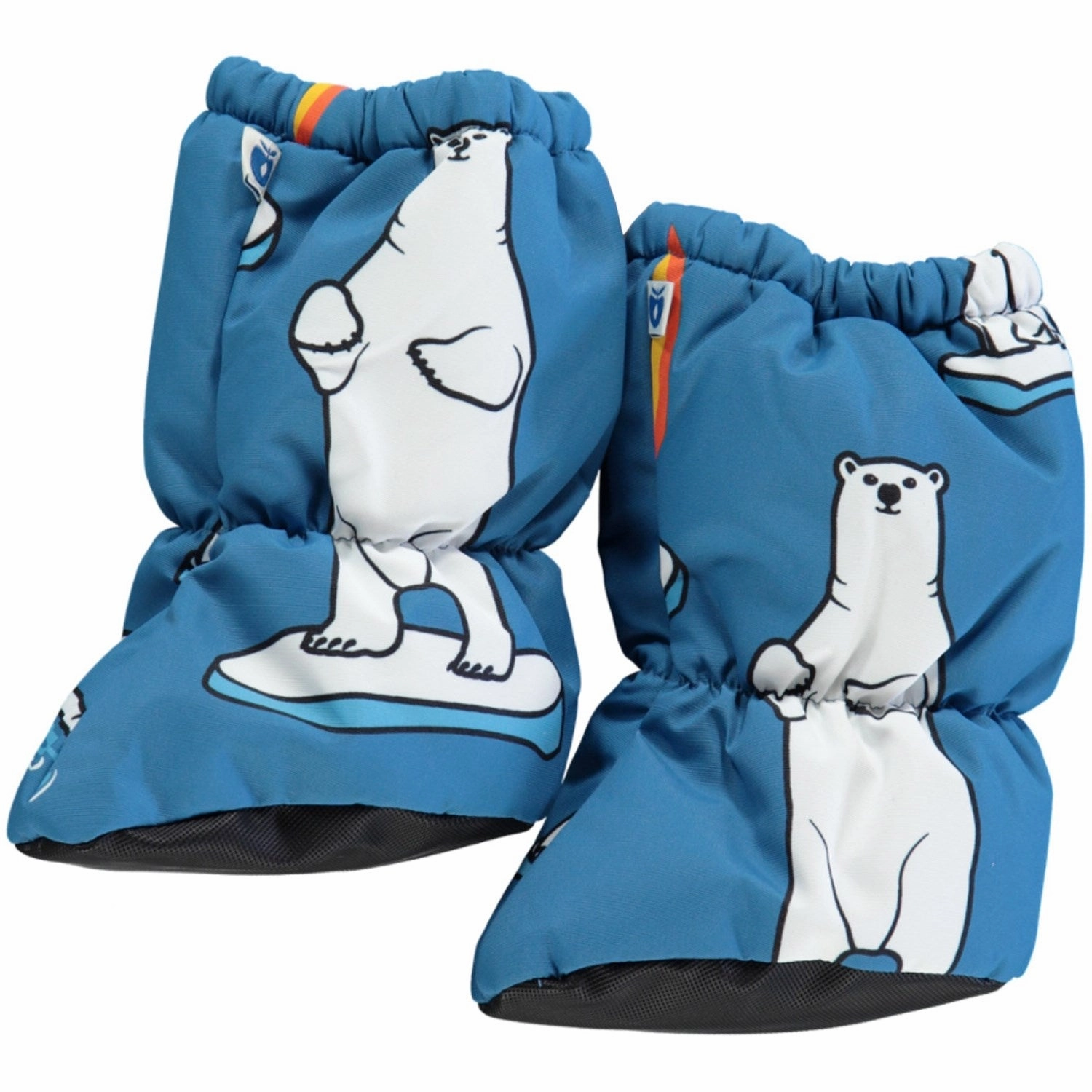 Smfolk Solid Blue Cover Booties With Polar Bears