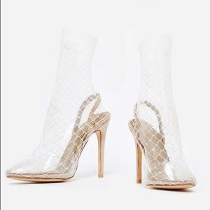 The Catch Fishnet Nude Heels