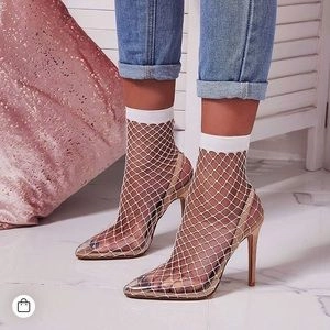 The Catch Fishnet Nude Heels